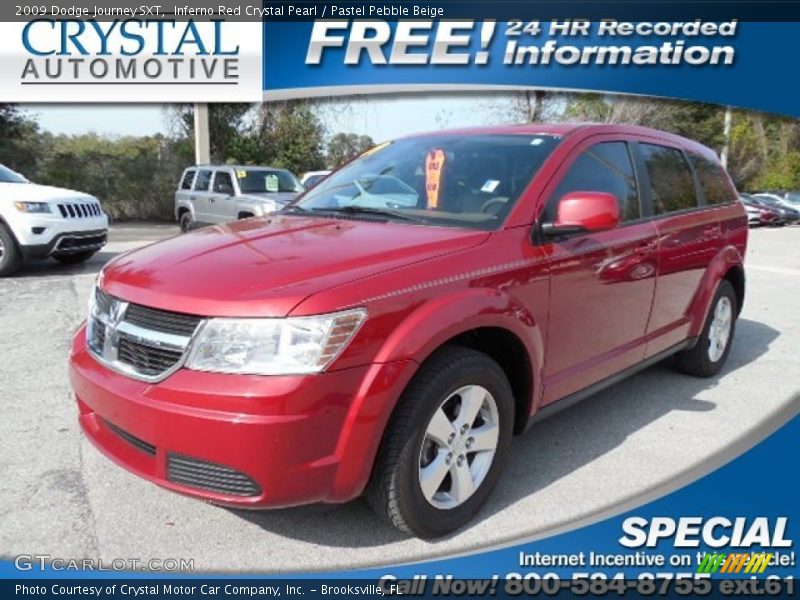 Inferno Red Crystal Pearl / Pastel Pebble Beige 2009 Dodge Journey SXT