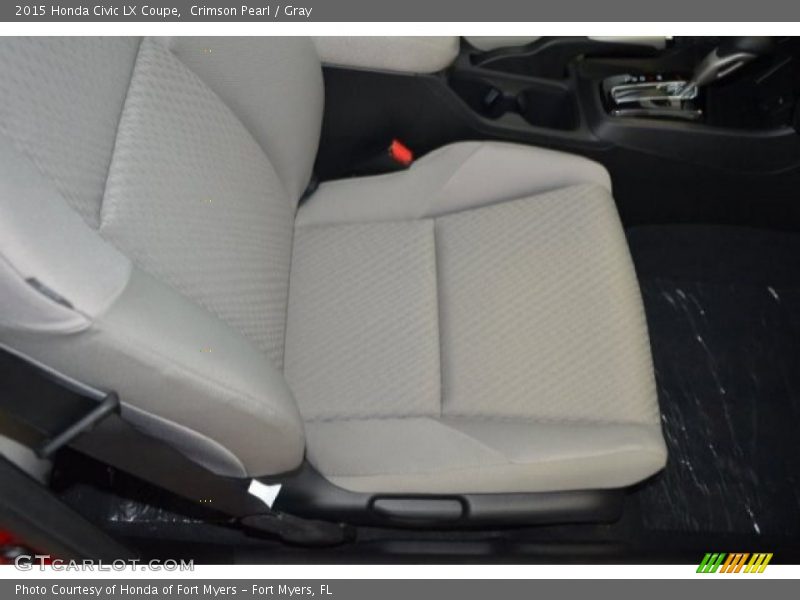 Crimson Pearl / Gray 2015 Honda Civic LX Coupe