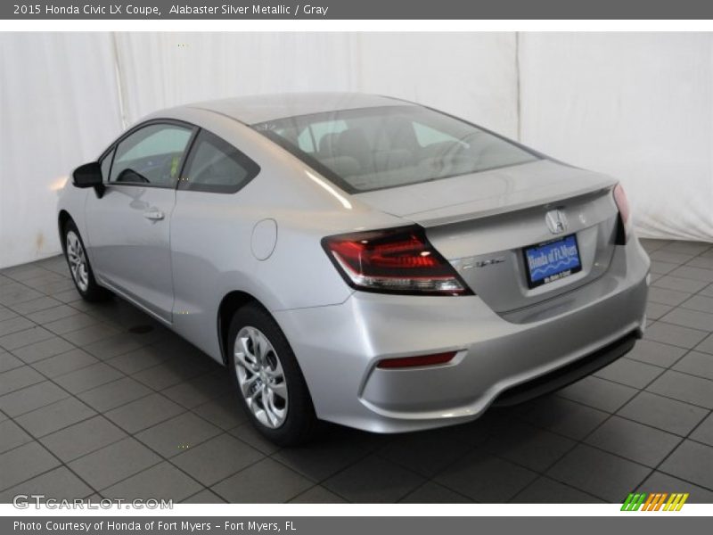 Alabaster Silver Metallic / Gray 2015 Honda Civic LX Coupe