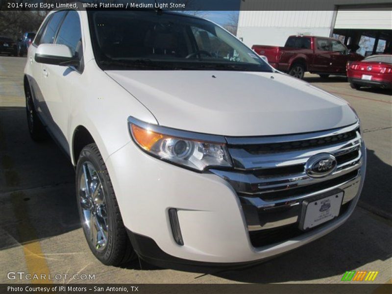 White Platinum / Medium Light Stone 2014 Ford Edge Limited