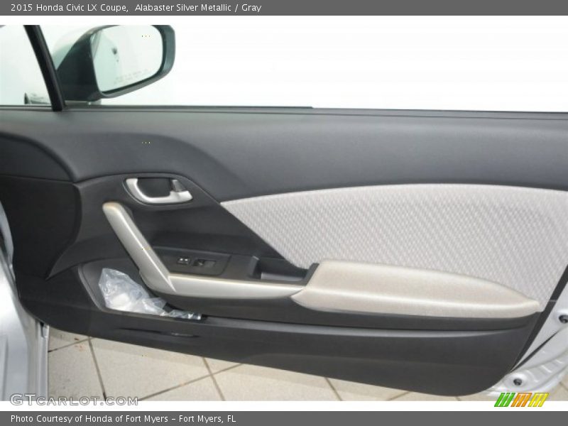 Alabaster Silver Metallic / Gray 2015 Honda Civic LX Coupe