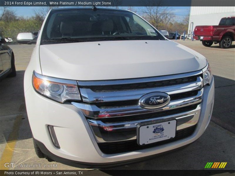 White Platinum / Medium Light Stone 2014 Ford Edge Limited