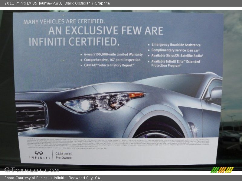 Black Obsidian / Graphite 2011 Infiniti EX 35 Journey AWD