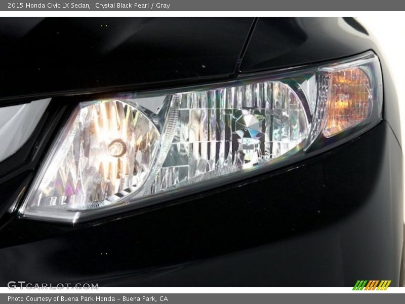 Crystal Black Pearl / Gray 2015 Honda Civic LX Sedan