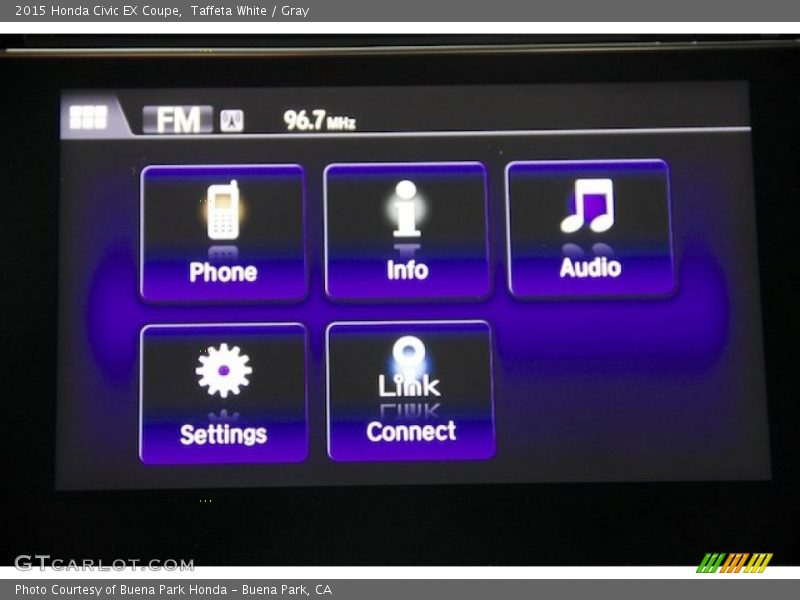 Taffeta White / Gray 2015 Honda Civic EX Coupe