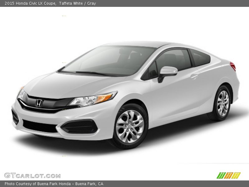 Taffeta White / Gray 2015 Honda Civic LX Coupe