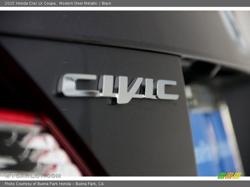 Modern Steel Metallic / Black 2015 Honda Civic LX Coupe