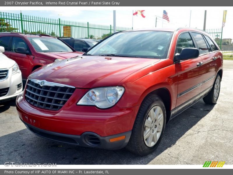 Inferno Red Crystal Pearl / Pastel Slate Gray 2007 Chrysler Pacifica