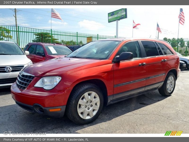 Inferno Red Crystal Pearl / Pastel Slate Gray 2007 Chrysler Pacifica