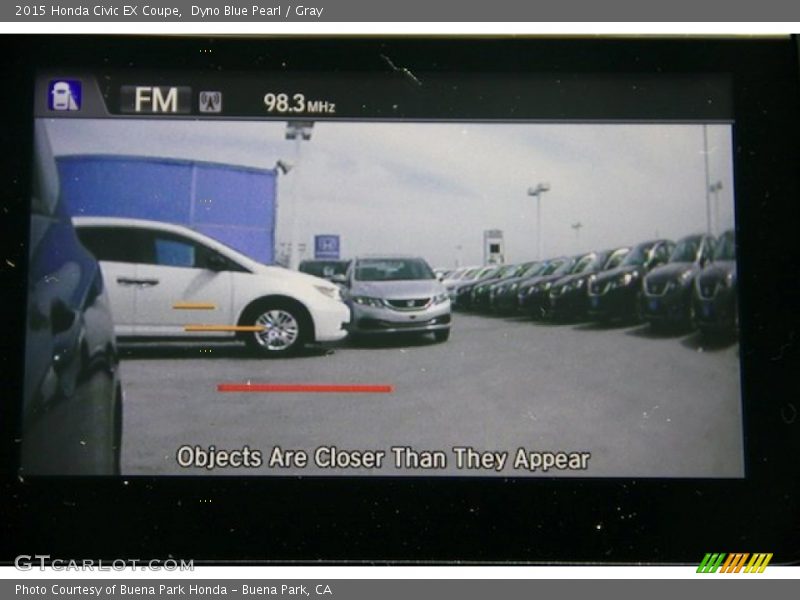 Dyno Blue Pearl / Gray 2015 Honda Civic EX Coupe