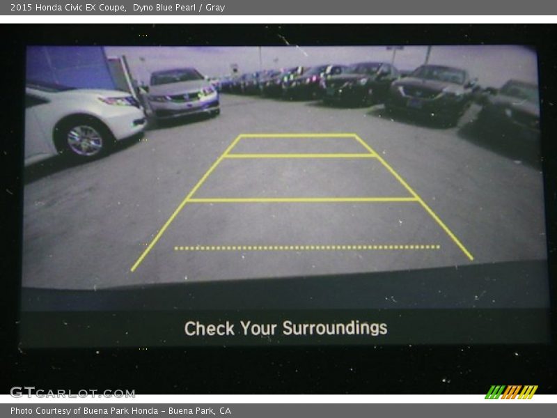 Dyno Blue Pearl / Gray 2015 Honda Civic EX Coupe