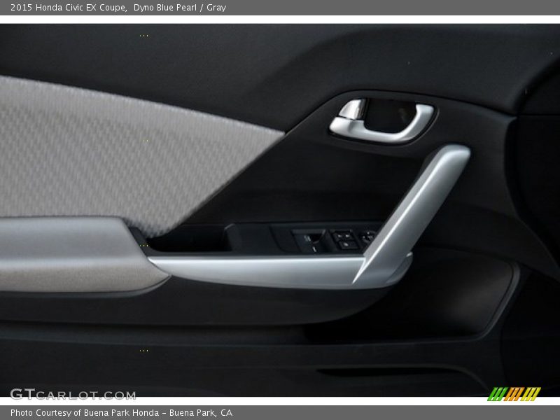 Dyno Blue Pearl / Gray 2015 Honda Civic EX Coupe
