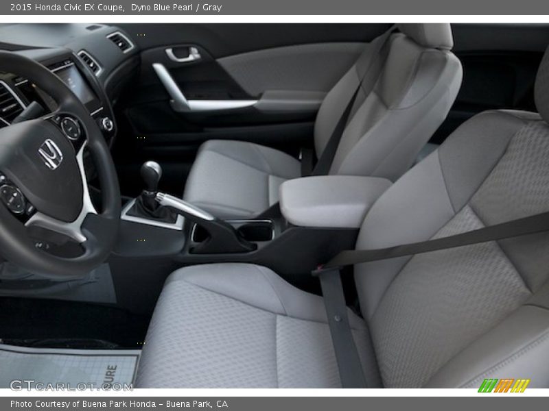 Dyno Blue Pearl / Gray 2015 Honda Civic EX Coupe