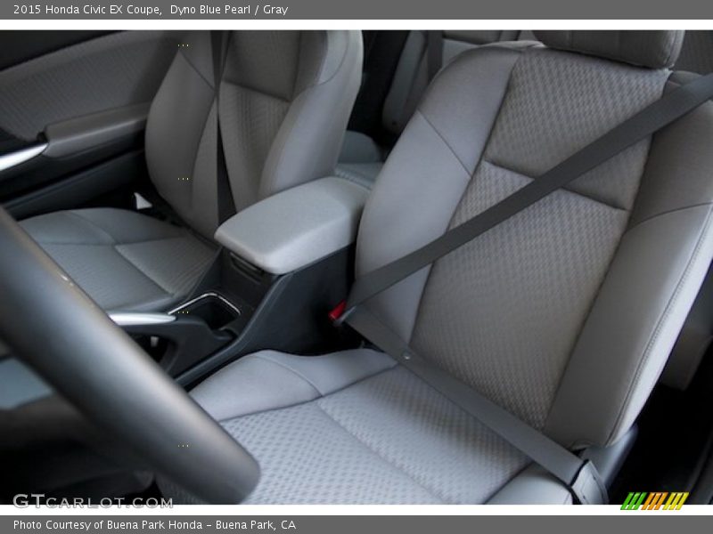Dyno Blue Pearl / Gray 2015 Honda Civic EX Coupe