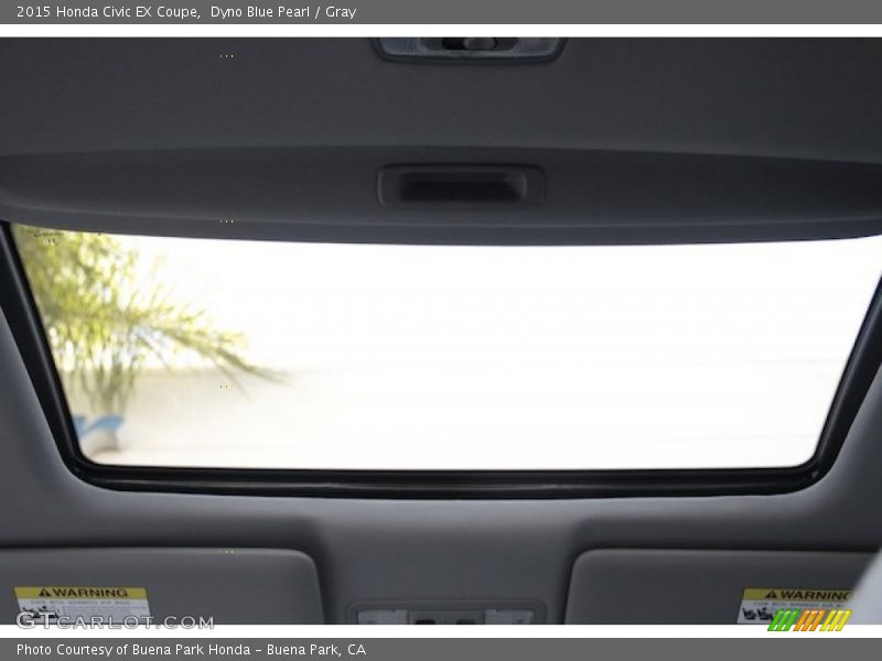 Dyno Blue Pearl / Gray 2015 Honda Civic EX Coupe
