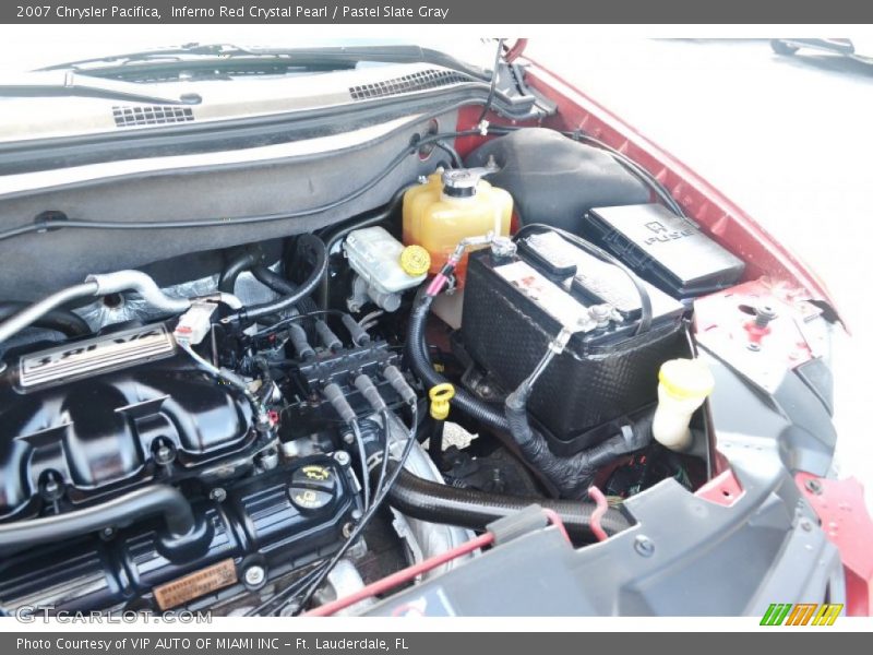Inferno Red Crystal Pearl / Pastel Slate Gray 2007 Chrysler Pacifica