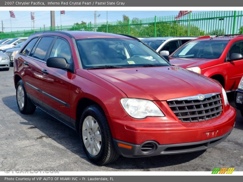 Inferno Red Crystal Pearl / Pastel Slate Gray 2007 Chrysler Pacifica