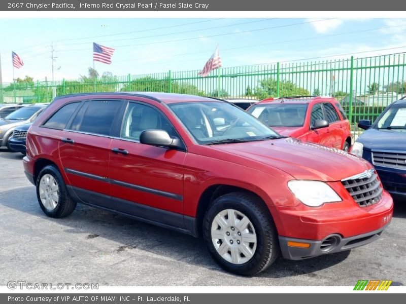 Inferno Red Crystal Pearl / Pastel Slate Gray 2007 Chrysler Pacifica
