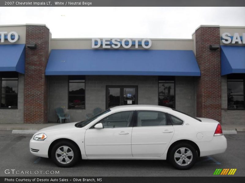 White / Neutral Beige 2007 Chevrolet Impala LT
