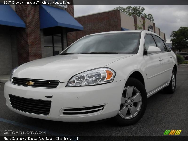 White / Neutral Beige 2007 Chevrolet Impala LT