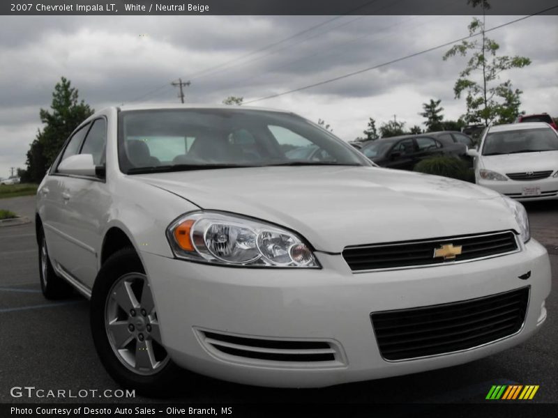 White / Neutral Beige 2007 Chevrolet Impala LT
