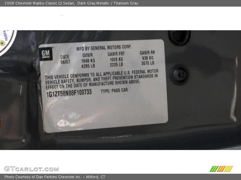 Dark Gray Metallic / Titanium Gray 2008 Chevrolet Malibu Classic LS Sedan
