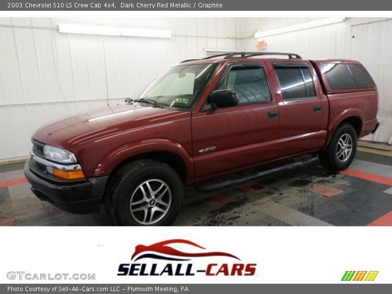 Dark Cherry Red Metallic / Graphite 2003 Chevrolet S10 LS Crew Cab 4x4