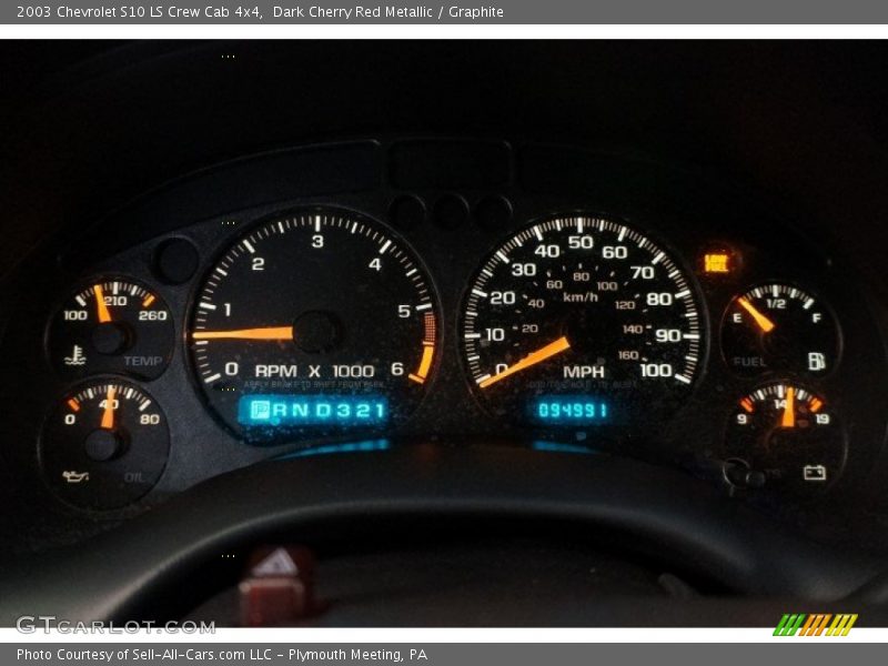 Dark Cherry Red Metallic / Graphite 2003 Chevrolet S10 LS Crew Cab 4x4
