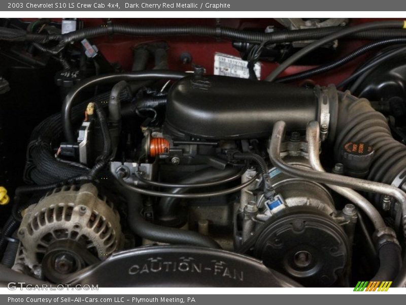 Dark Cherry Red Metallic / Graphite 2003 Chevrolet S10 LS Crew Cab 4x4