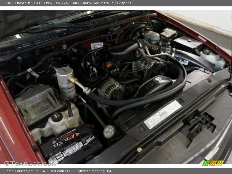 Dark Cherry Red Metallic / Graphite 2003 Chevrolet S10 LS Crew Cab 4x4