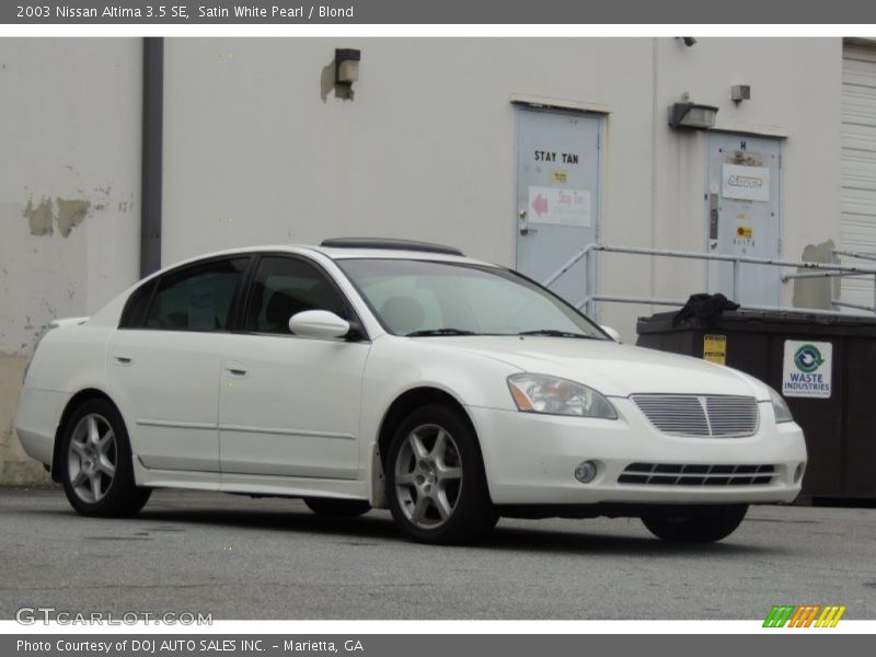 Satin White Pearl / Blond 2003 Nissan Altima 3.5 SE