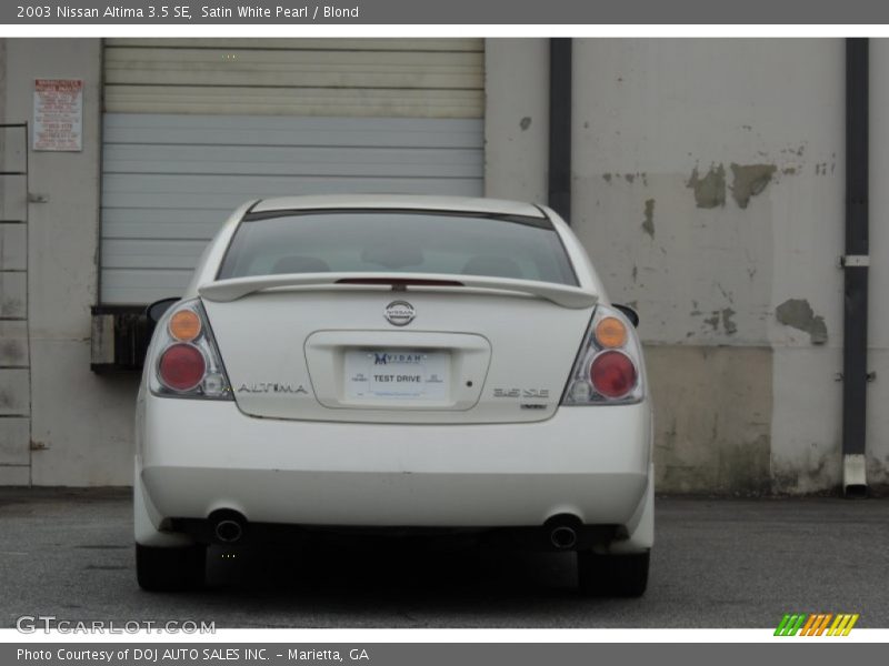 Satin White Pearl / Blond 2003 Nissan Altima 3.5 SE