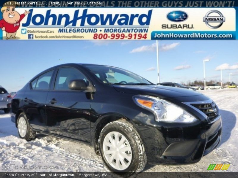 Super Black / Charcoal 2015 Nissan Versa 1.6 S Sedan