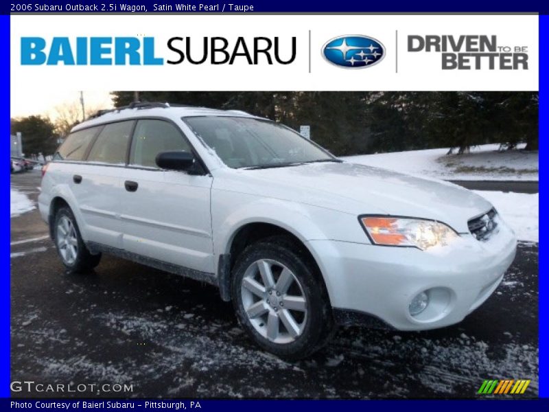 Satin White Pearl / Taupe 2006 Subaru Outback 2.5i Wagon