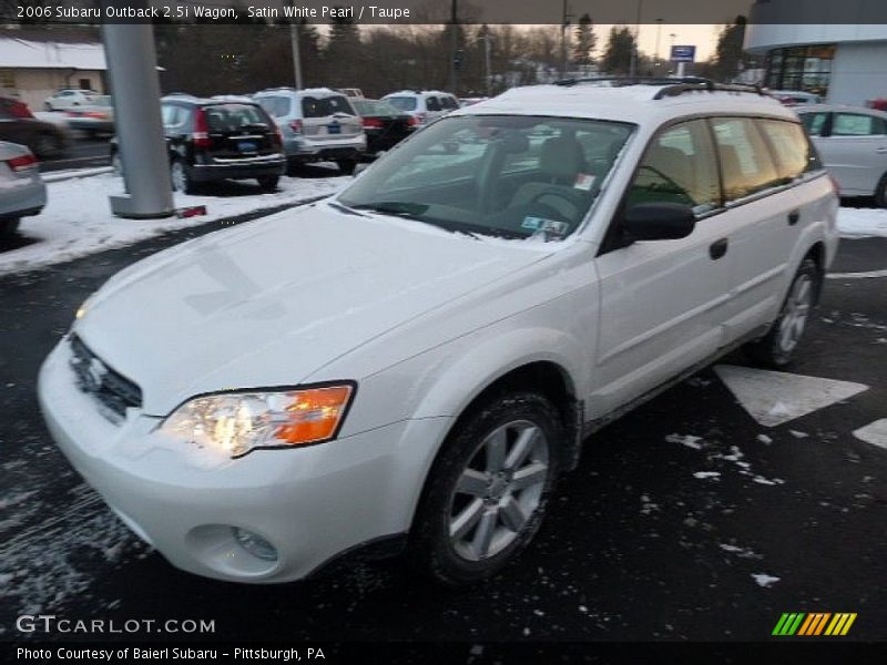 Satin White Pearl / Taupe 2006 Subaru Outback 2.5i Wagon