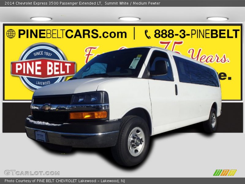 Summit White / Medium Pewter 2014 Chevrolet Express 3500 Passenger Extended LT