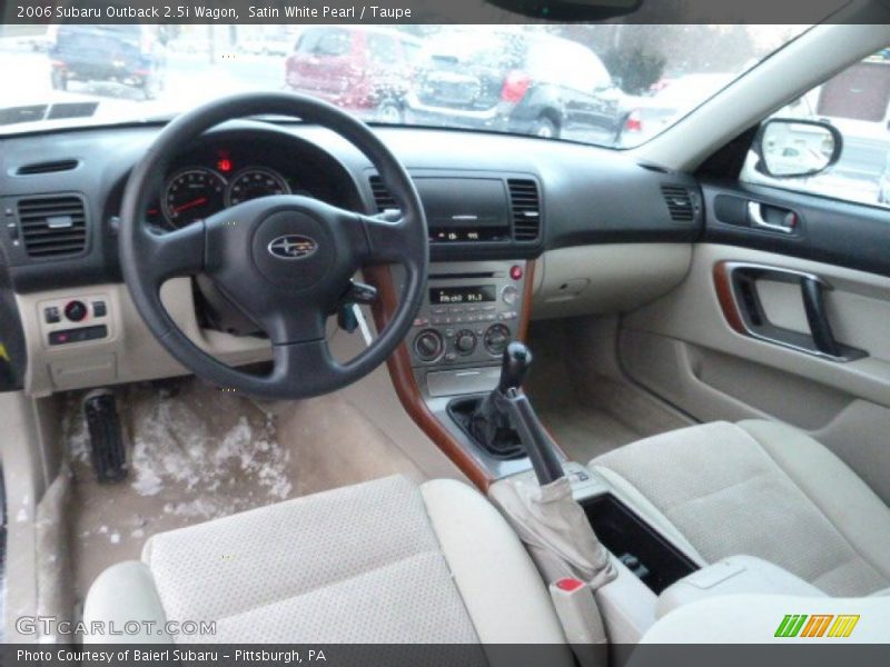 Satin White Pearl / Taupe 2006 Subaru Outback 2.5i Wagon