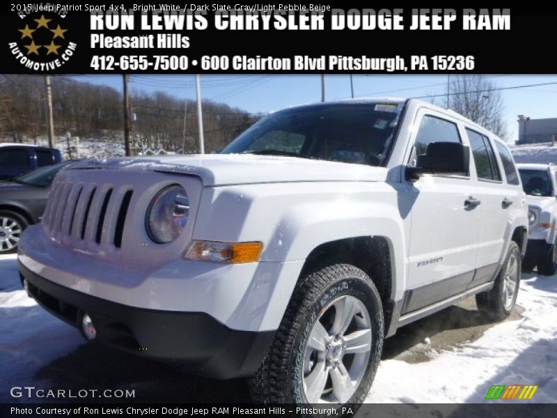 Bright White / Dark Slate Gray/Light Pebble Beige 2015 Jeep Patriot Sport 4x4