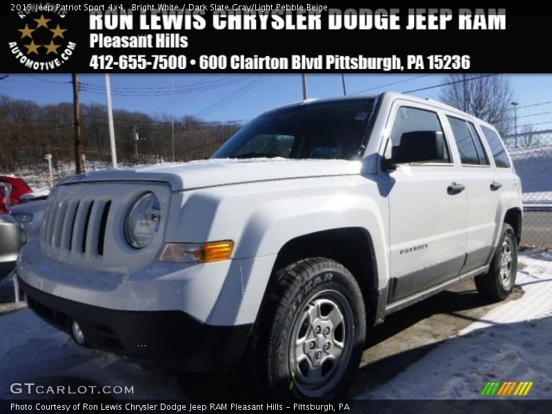 Bright White / Dark Slate Gray/Light Pebble Beige 2015 Jeep Patriot Sport 4x4