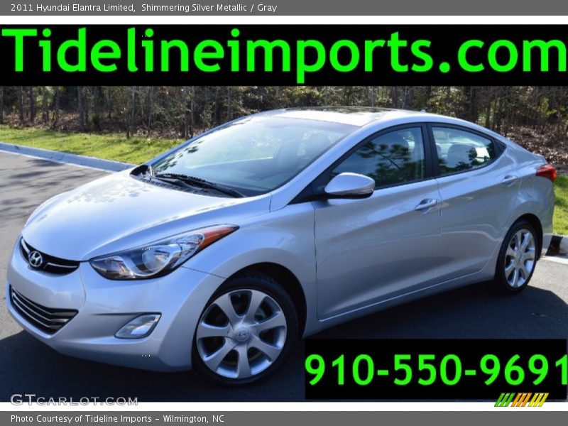 Shimmering Silver Metallic / Gray 2011 Hyundai Elantra Limited