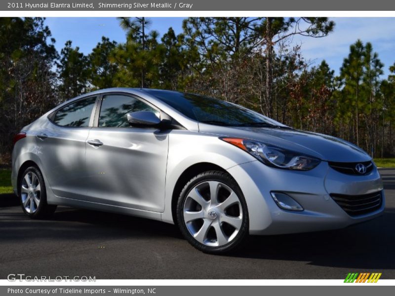 Shimmering Silver Metallic / Gray 2011 Hyundai Elantra Limited