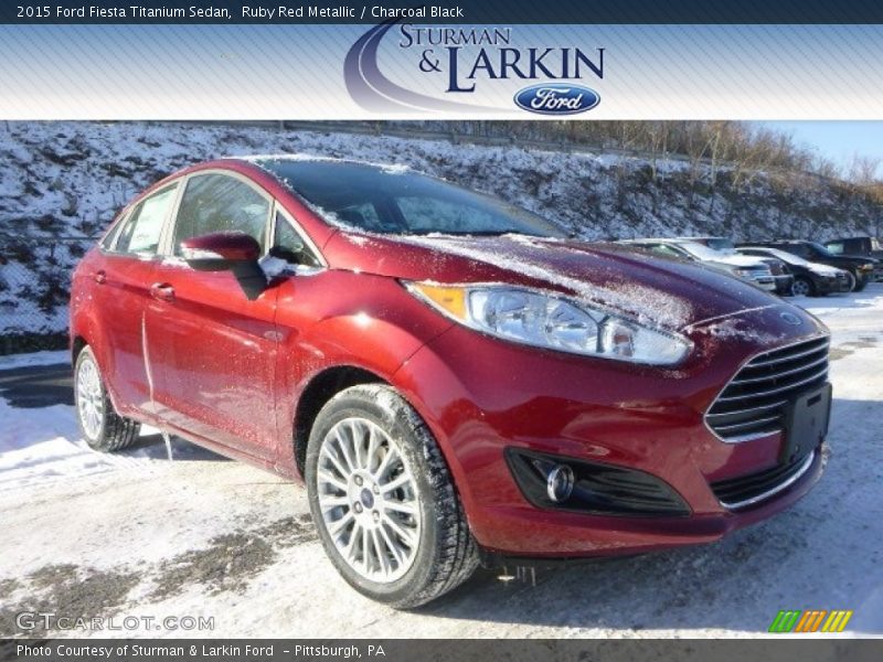 Ruby Red Metallic / Charcoal Black 2015 Ford Fiesta Titanium Sedan