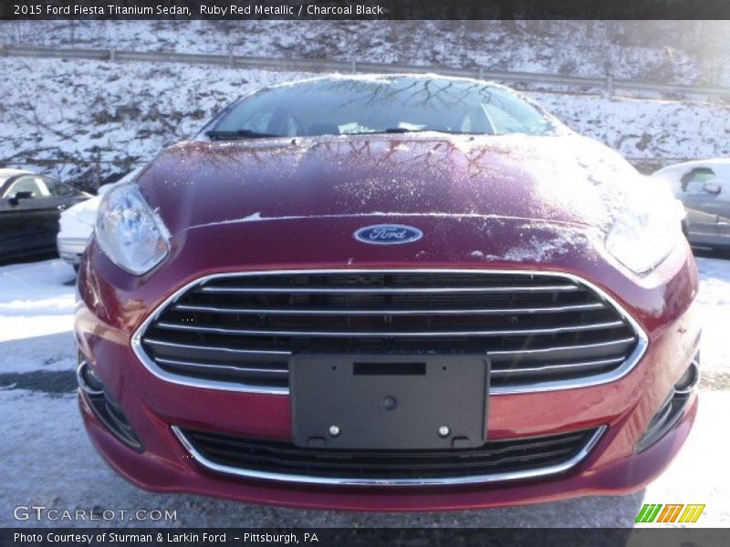 Ruby Red Metallic / Charcoal Black 2015 Ford Fiesta Titanium Sedan