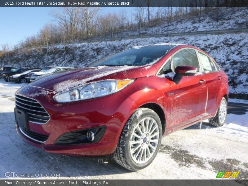 Ruby Red Metallic / Charcoal Black 2015 Ford Fiesta Titanium Sedan