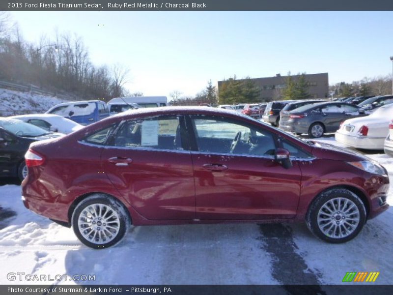 Ruby Red Metallic / Charcoal Black 2015 Ford Fiesta Titanium Sedan