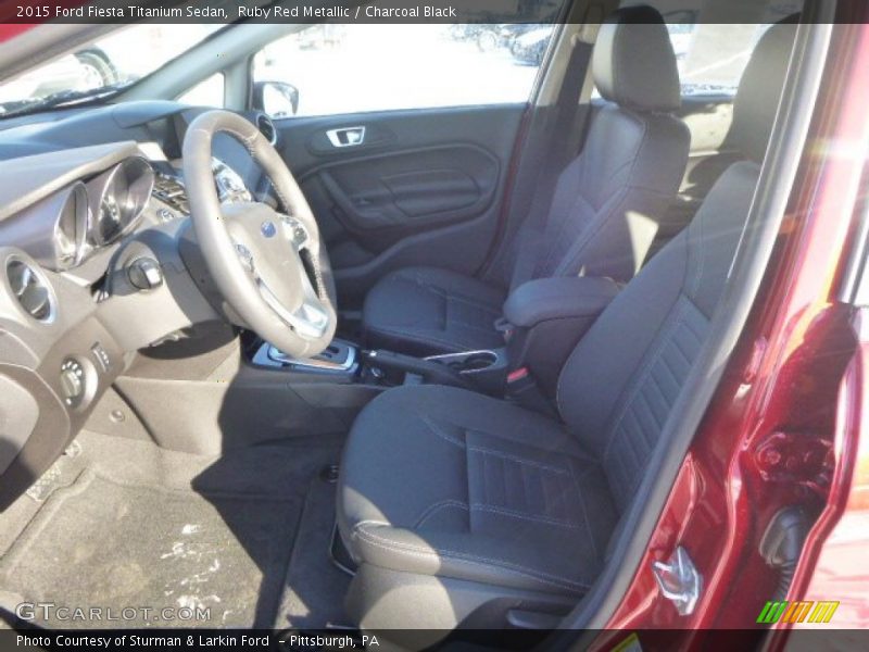 Ruby Red Metallic / Charcoal Black 2015 Ford Fiesta Titanium Sedan