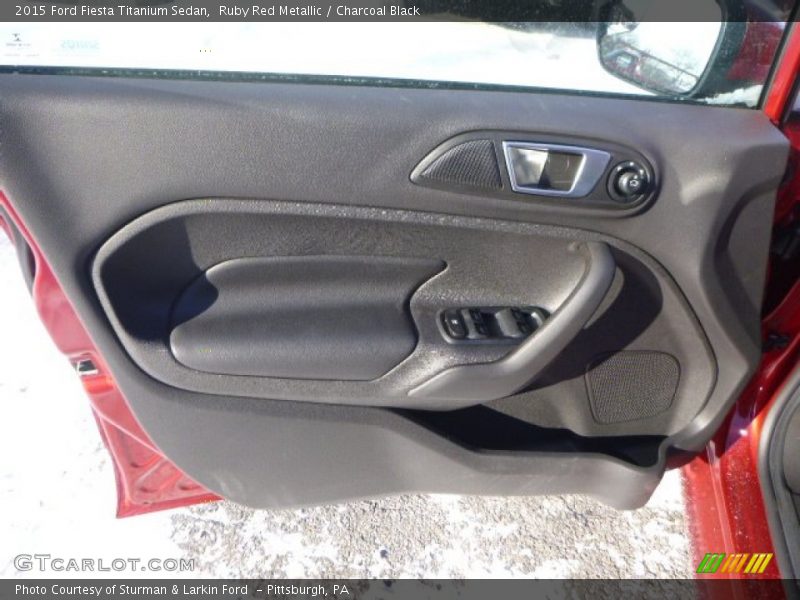Ruby Red Metallic / Charcoal Black 2015 Ford Fiesta Titanium Sedan