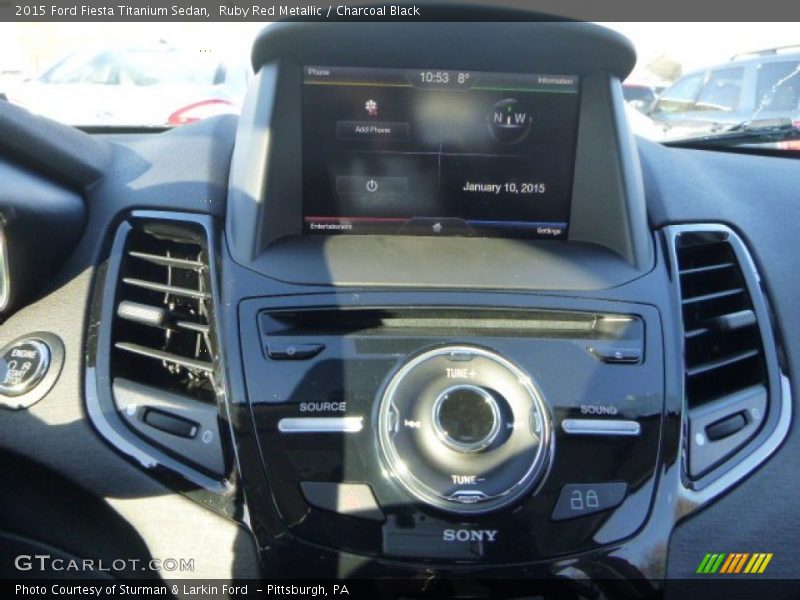 Ruby Red Metallic / Charcoal Black 2015 Ford Fiesta Titanium Sedan