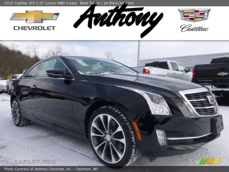 Black Raven / Jet Black/Jet Black 2015 Cadillac ATS 2.0T Luxury AWD Coupe