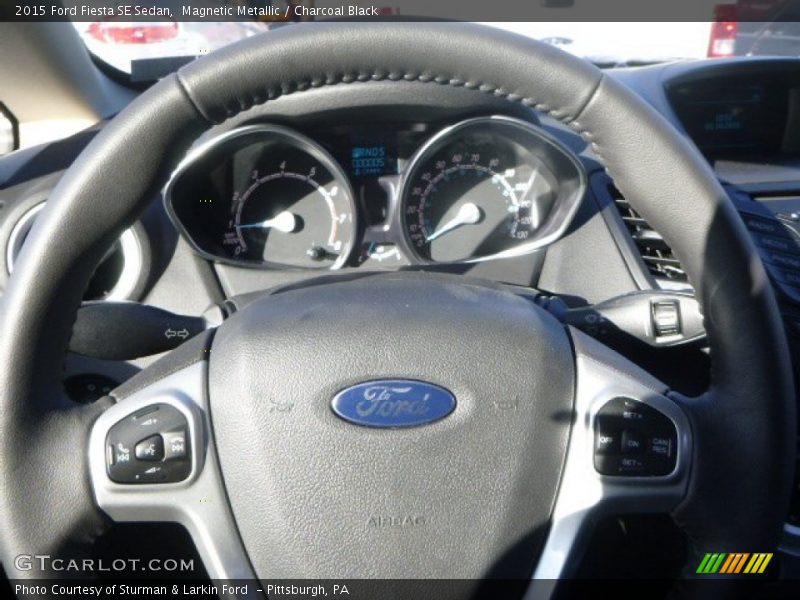 Magnetic Metallic / Charcoal Black 2015 Ford Fiesta SE Sedan